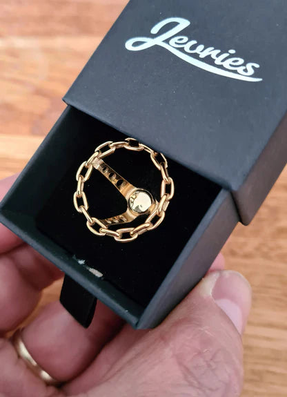 Jevries Minature Steel Chain Steering Wheel Gold